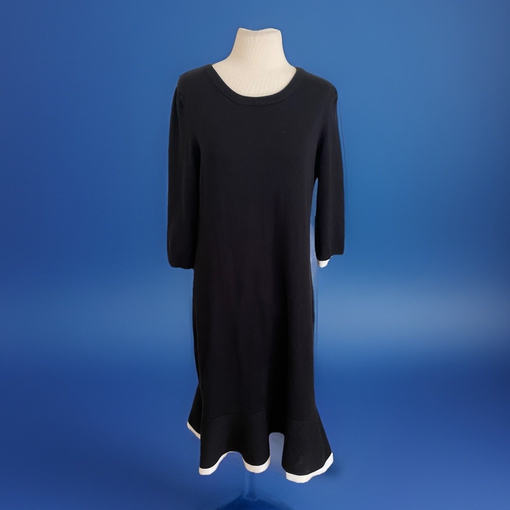 Allison Britney knit dress sz M Black Ruffle Mobwife Whimsigoth Grung - Picture 1 of 7